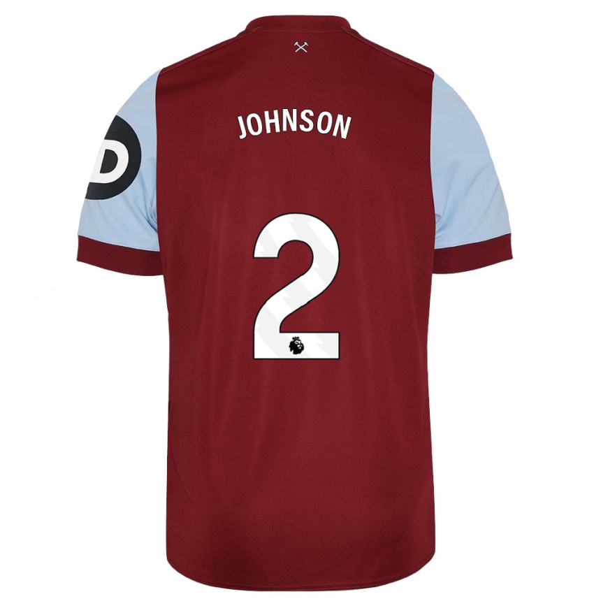 Hombre Fútbol Camiseta Ben Johnson #2 Granate 1ª Equipación 2023/24 Perú