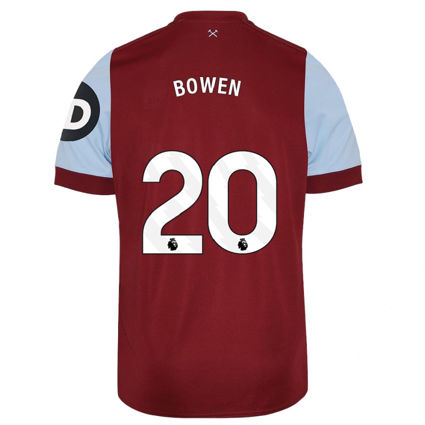 Hombre Fútbol Camiseta Jarrod Bowen #20 Granate 1ª Equipación 2023/24 Perú