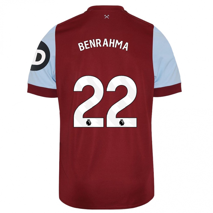 Hombre Fútbol Camiseta Said Benrahma #22 Granate 1ª Equipación 2023/24 Perú