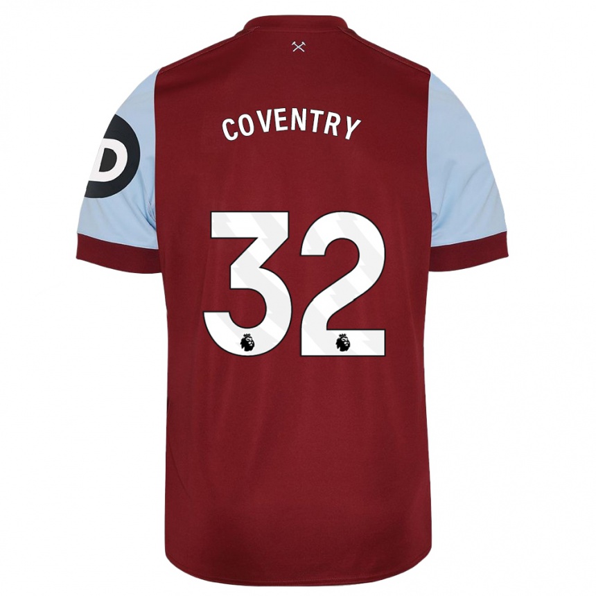 Hombre Fútbol Camiseta Conor Coventry #32 Granate 1ª Equipación 2023/24 Perú