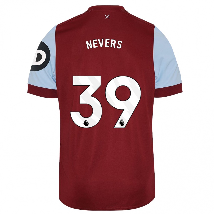 Hombre Fútbol Camiseta Thierry Nevers #39 Granate 1ª Equipación 2023/24 Perú