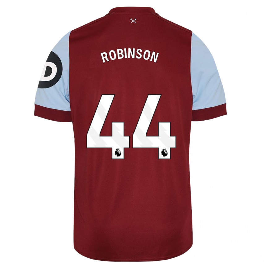 Hombre Fútbol Camiseta Junior Robinson #44 Granate 1ª Equipación 2023/24 Perú