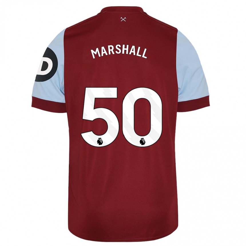 Hombre Fútbol Camiseta Callum Marshall #50 Granate 1ª Equipación 2023/24 Perú