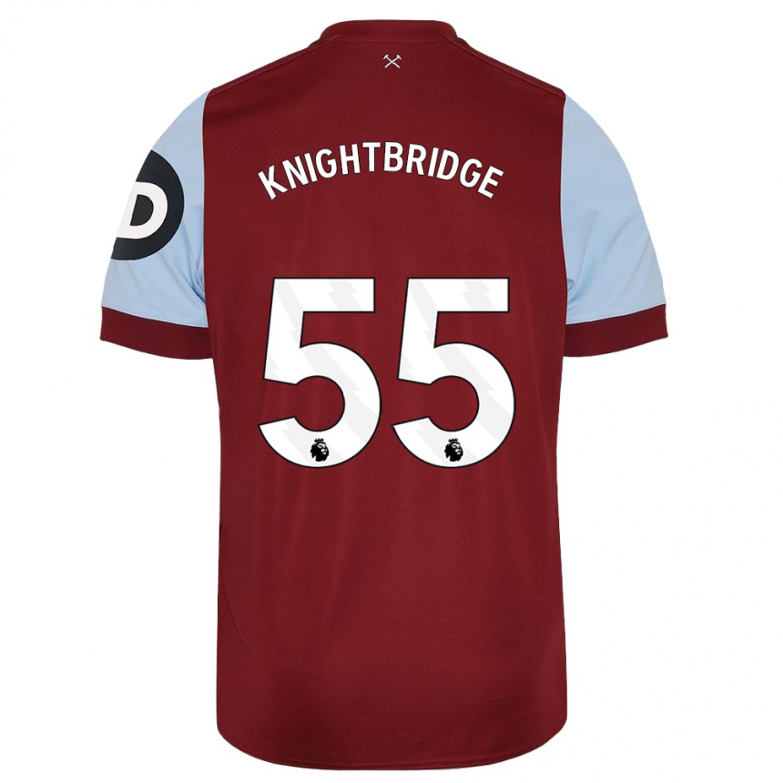 Hombre Fútbol Camiseta Jacob Knightbridge #55 Granate 1ª Equipación 2023/24 Perú