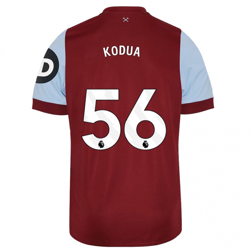 Hombre Fútbol Camiseta Gideon Kodua #56 Granate 1ª Equipación 2023/24 Perú