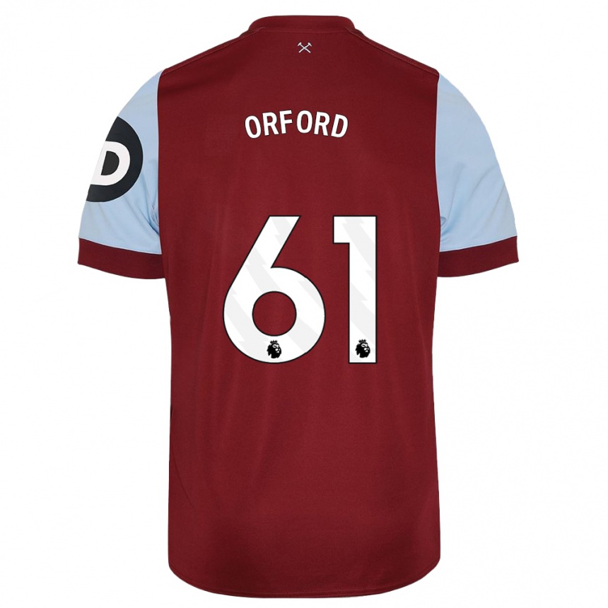 Hombre Fútbol Camiseta Lewis Orford #61 Granate 1ª Equipación 2023/24 Perú