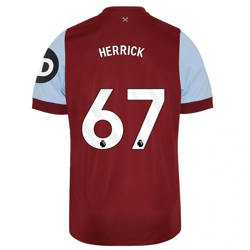 Hombre Fútbol Camiseta Finlay Herrick #67 Granate 1ª Equipación 2023/24 Perú