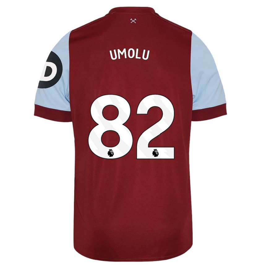 Hombre Fútbol Camiseta Jemiah Umolu #82 Granate 1ª Equipación 2023/24 Perú