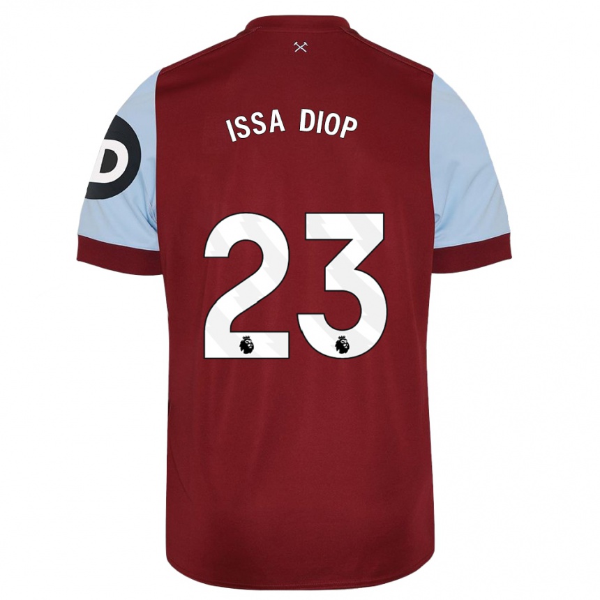 Hombre Fútbol Camiseta Issa Diop #23 Granate 1ª Equipación 2023/24 Perú