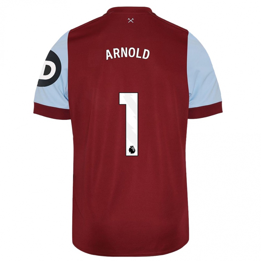 Hombre Fútbol Camiseta Mackenzie Arnold #1 Granate 1ª Equipación 2023/24 Perú