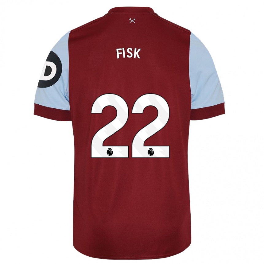 Hombre Fútbol Camiseta Grace Fisk #22 Granate 1ª Equipación 2023/24 Perú