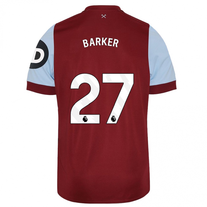 Hombre Fútbol Camiseta Maisy Barker #27 Granate 1ª Equipación 2023/24 Perú