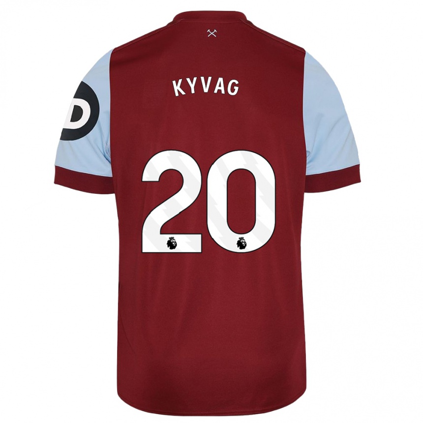 Hombre Fútbol Camiseta Thea Kyvag #20 Granate 1ª Equipación 2023/24 Perú