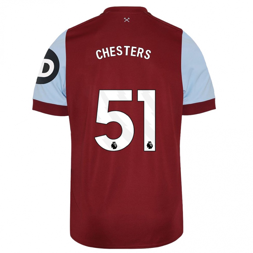 Hombre Fútbol Camiseta Daniel Chesters #51 Granate 1ª Equipación 2023/24 Perú