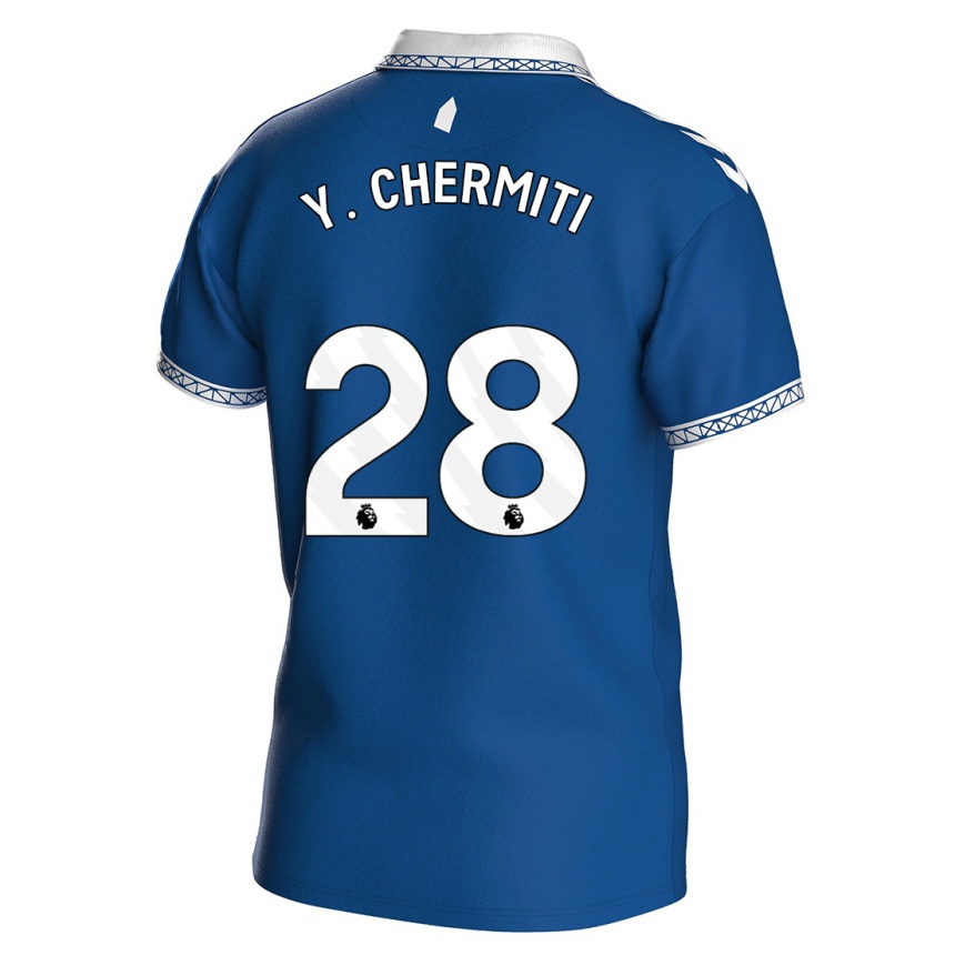 Hombre Fútbol Camiseta Chermiti #28 Azul Real 1ª Equipación 2023/24 Perú