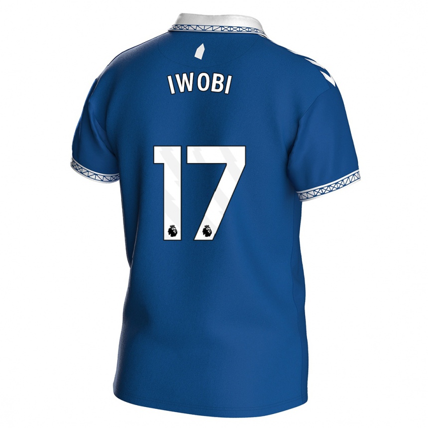 Hombre Fútbol Camiseta Alex Iwobi #17 Azul Real 1ª Equipación 2023/24 Perú