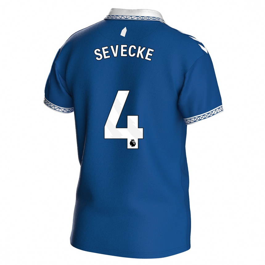 Hombre Fútbol Camiseta Rikke Sevecke #4 Azul Real 1ª Equipación 2023/24 Perú