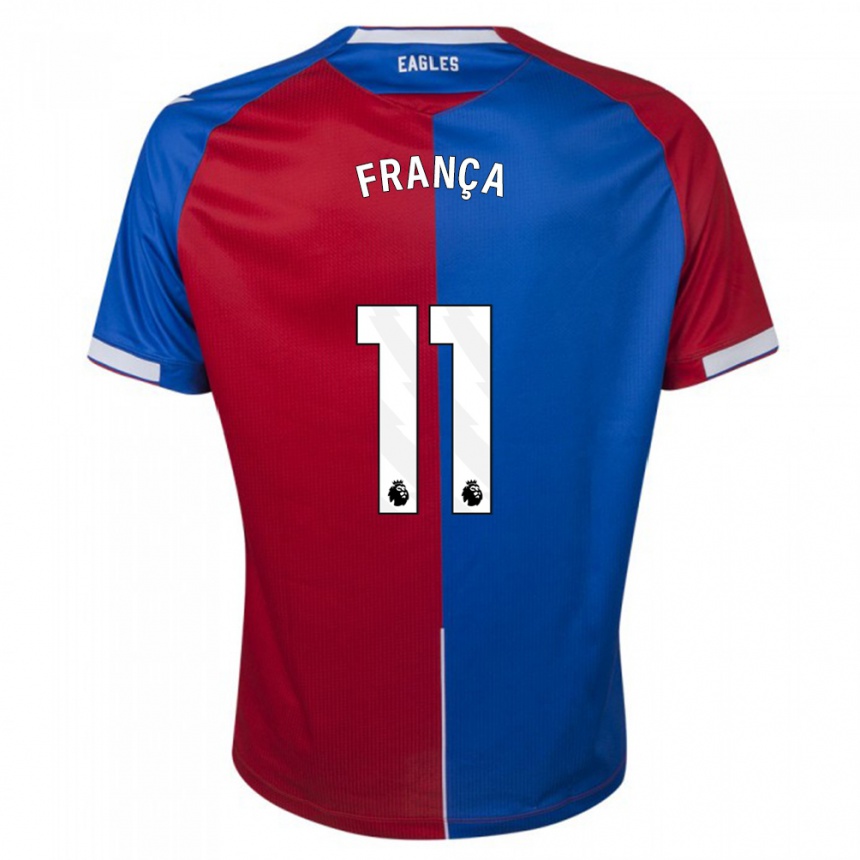 Hombre Fútbol Camiseta Matheus França #11 Rojo Azul 1ª Equipación 2023/24 Perú