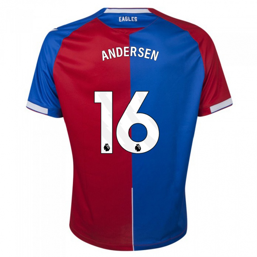 Hombre Fútbol Camiseta Joachim Andersen #16 Rojo Azul 1ª Equipación 2023/24 Perú