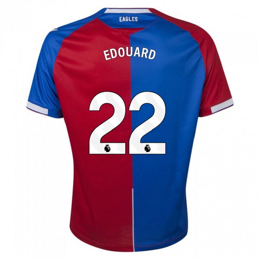 Hombre Fútbol Camiseta Odsonne Edouard #22 Rojo Azul 1ª Equipación 2023/24 Perú