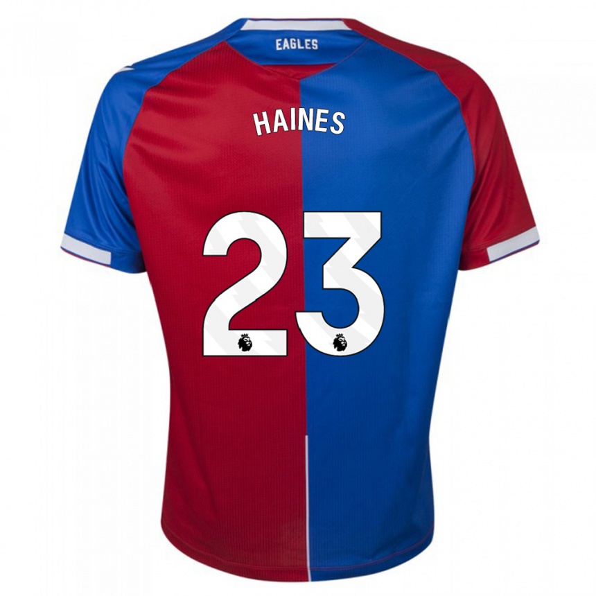 Hombre Fútbol Camiseta Coral-Jade Haines #23 Rojo Azul 1ª Equipación 2023/24 Perú