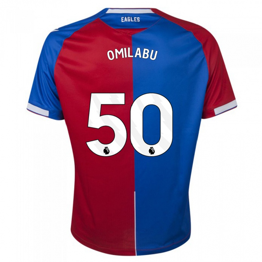 Hombre Fútbol Camiseta David Omilabu #50 Rojo Azul 1ª Equipación 2023/24 Perú