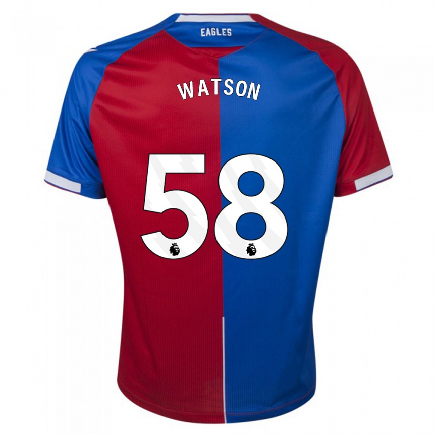 Hombre Fútbol Camiseta Noah Watson #58 Rojo Azul 1ª Equipación 2023/24 Perú