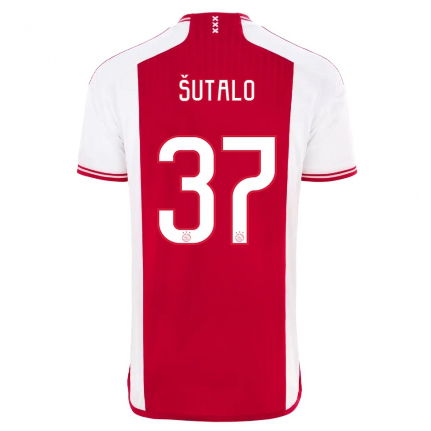 Hombre Fútbol Camiseta Josip Sutalo #37 Rojo Blanco 1ª Equipación 2023/24 Perú