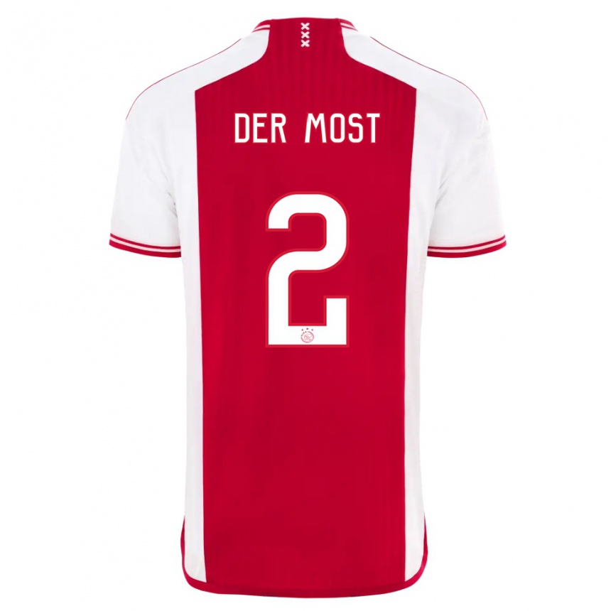 Hombre Fútbol Camiseta Liza Van Der Most #2 Rojo Blanco 1ª Equipación 2023/24 Perú