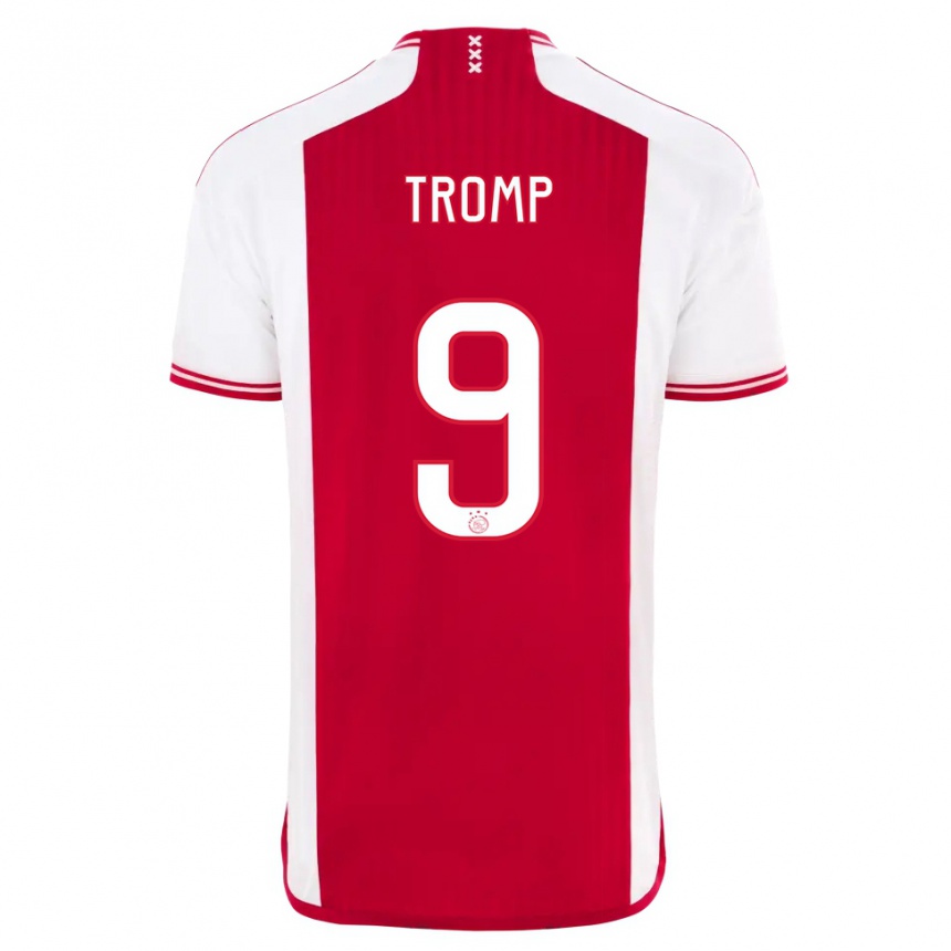 Hombre Fútbol Camiseta Nikita Tromp #9 Rojo Blanco 1ª Equipación 2023/24 Perú