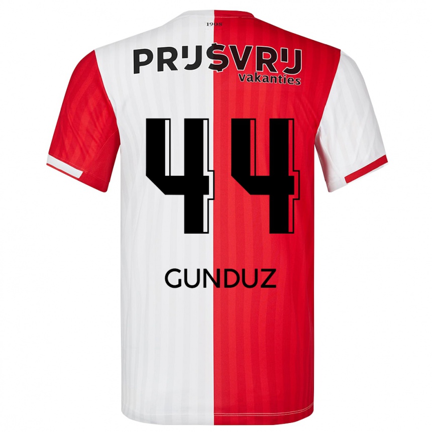 Hombre Fútbol Camiseta Omer Gunduz #44 Rojo Blanco 1ª Equipación 2023/24 Perú