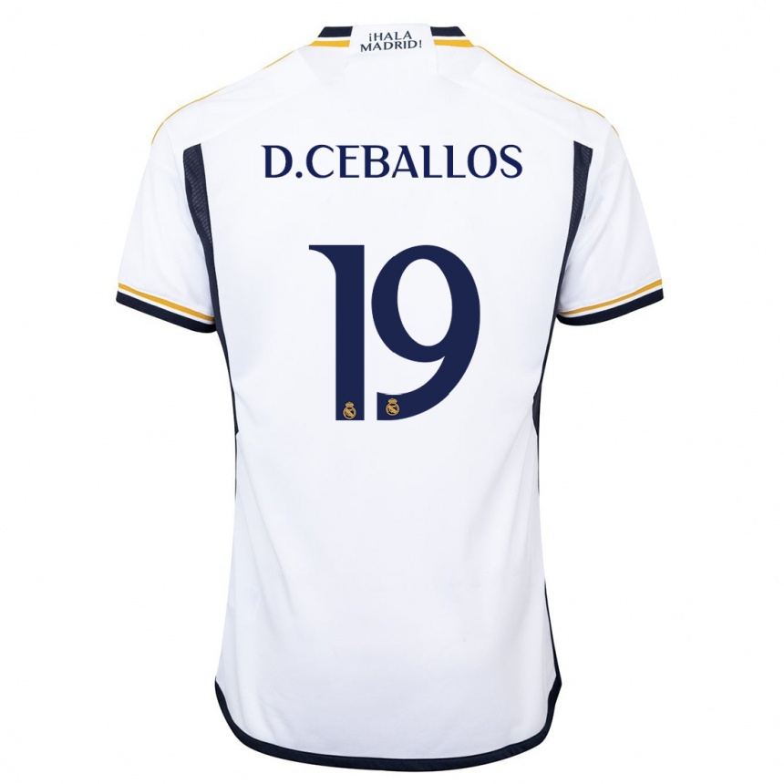 Hombre Fútbol Camiseta Dani Ceballos #19 Blanco 1ª Equipación 2023/24 Perú