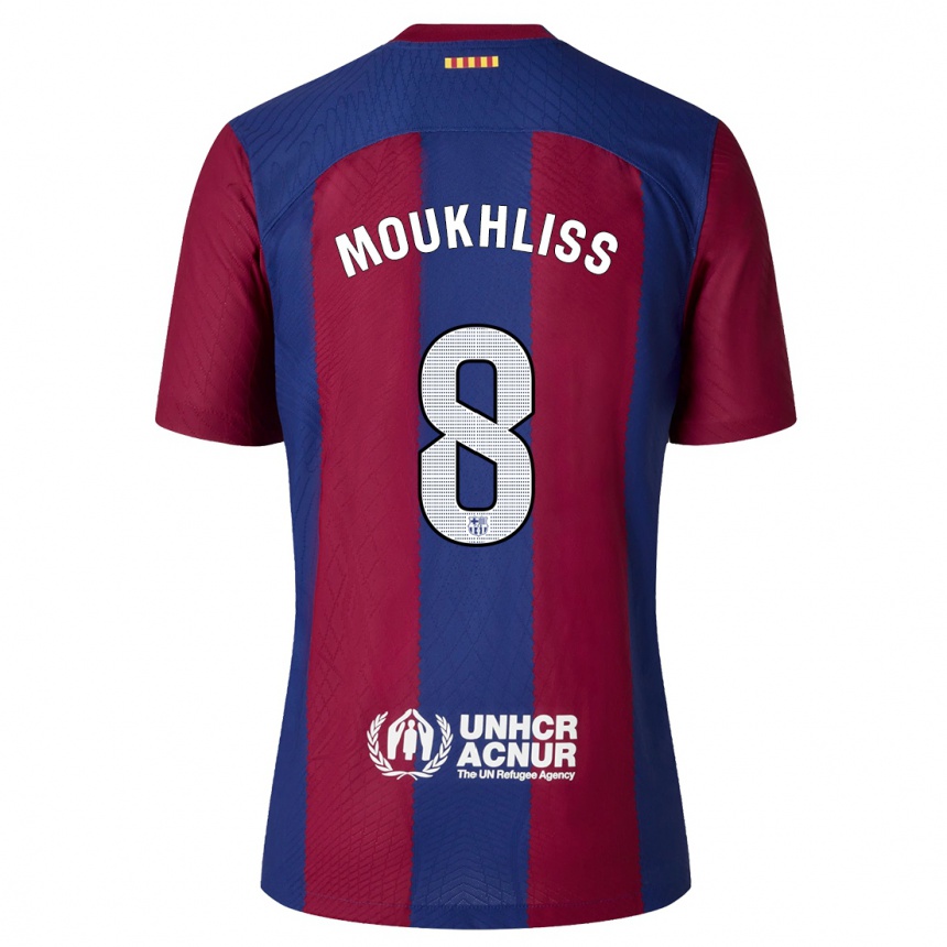 Hombre Fútbol Camiseta Moha Moukhliss #8 Rojo Azul 1ª Equipación 2023/24 Perú