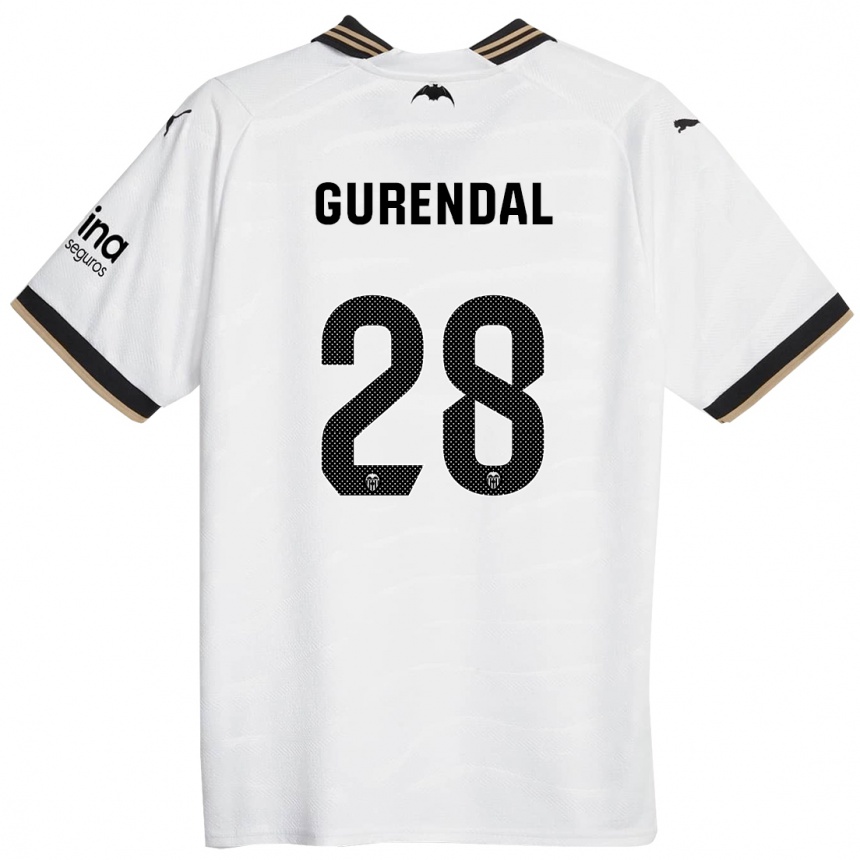 Hombre Fútbol Camiseta Alexander Gurendal #28 Blanco 1ª Equipación 2023/24 Perú