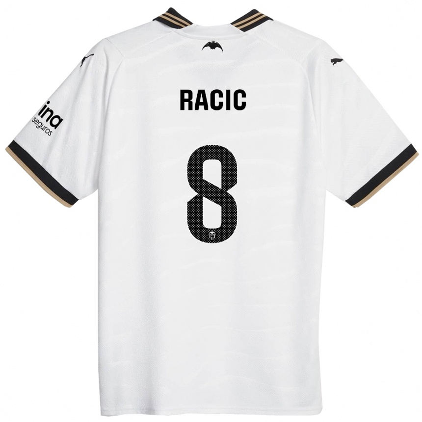 Hombre Fútbol Camiseta Uros Racic #8 Blanco 1ª Equipación 2023/24 Perú