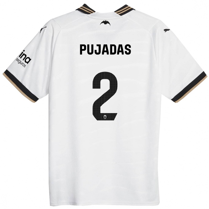 Hombre Fútbol Camiseta Berta Pujadas #2 Blanco 1ª Equipación 2023/24 Perú