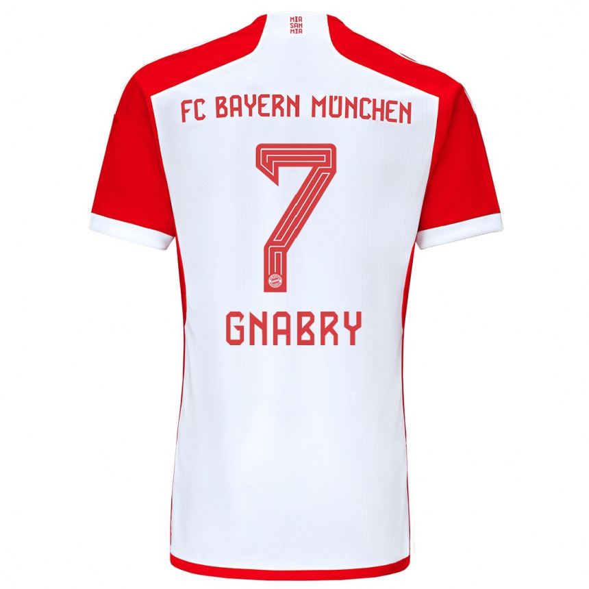 Hombre Fútbol Camiseta Serge Gnabry #7 Rojo Blanco 1ª Equipación 2023/24 Perú