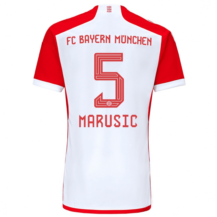 Hombre Fútbol Camiseta Gabriel Marusic #5 Rojo Blanco 1ª Equipación 2023/24 Perú