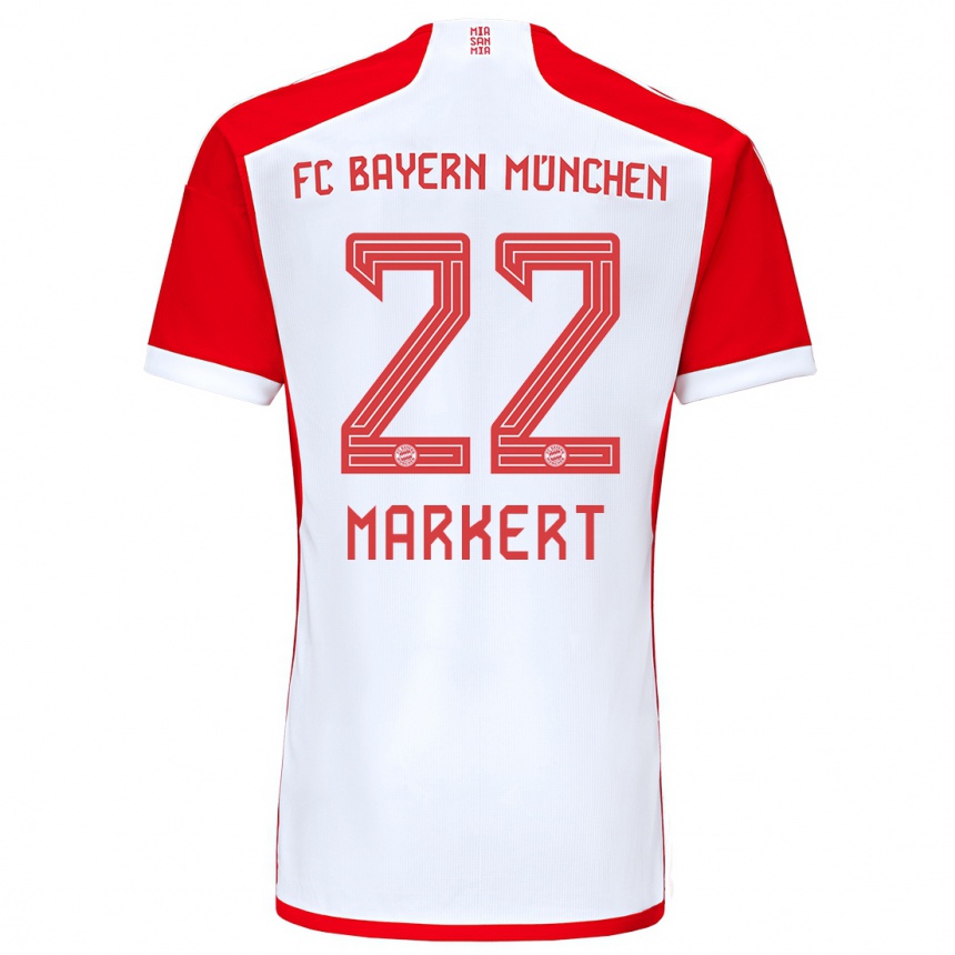 Hombre Fútbol Camiseta Leon Markert #22 Rojo Blanco 1ª Equipación 2023/24 Perú