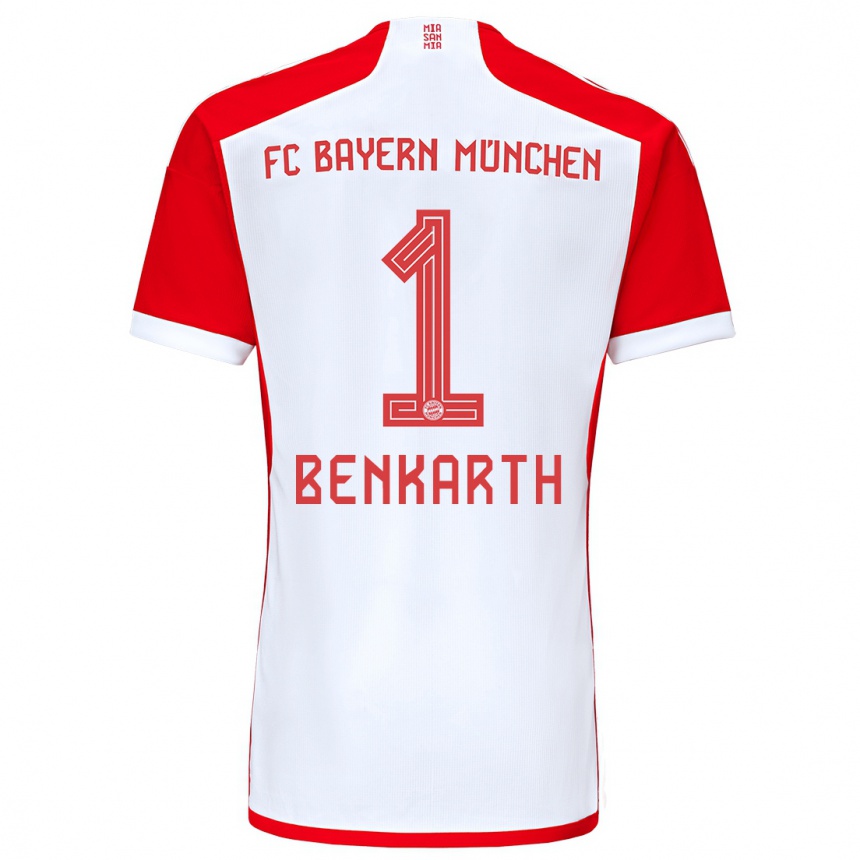 Hombre Fútbol Camiseta Laura Benkarth #1 Rojo Blanco 1ª Equipación 2023/24 Perú