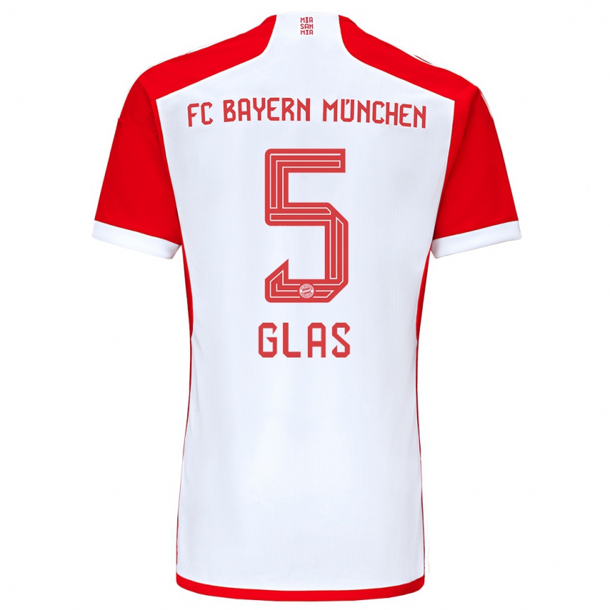 Hombre Fútbol Camiseta Hanna Glas #5 Rojo Blanco 1ª Equipación 2023/24 Perú