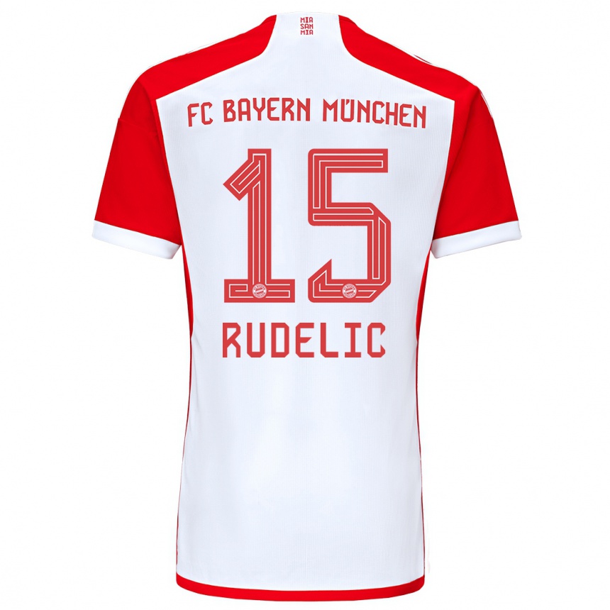 Hombre Fútbol Camiseta Ivana Rudelic #15 Rojo Blanco 1ª Equipación 2023/24 Perú