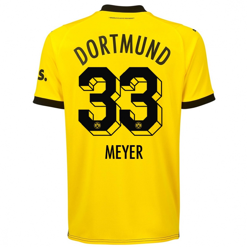 Hombre Fútbol Camiseta Alexander Meyer #33 Amarillo 1ª Equipación 2023/24 Perú