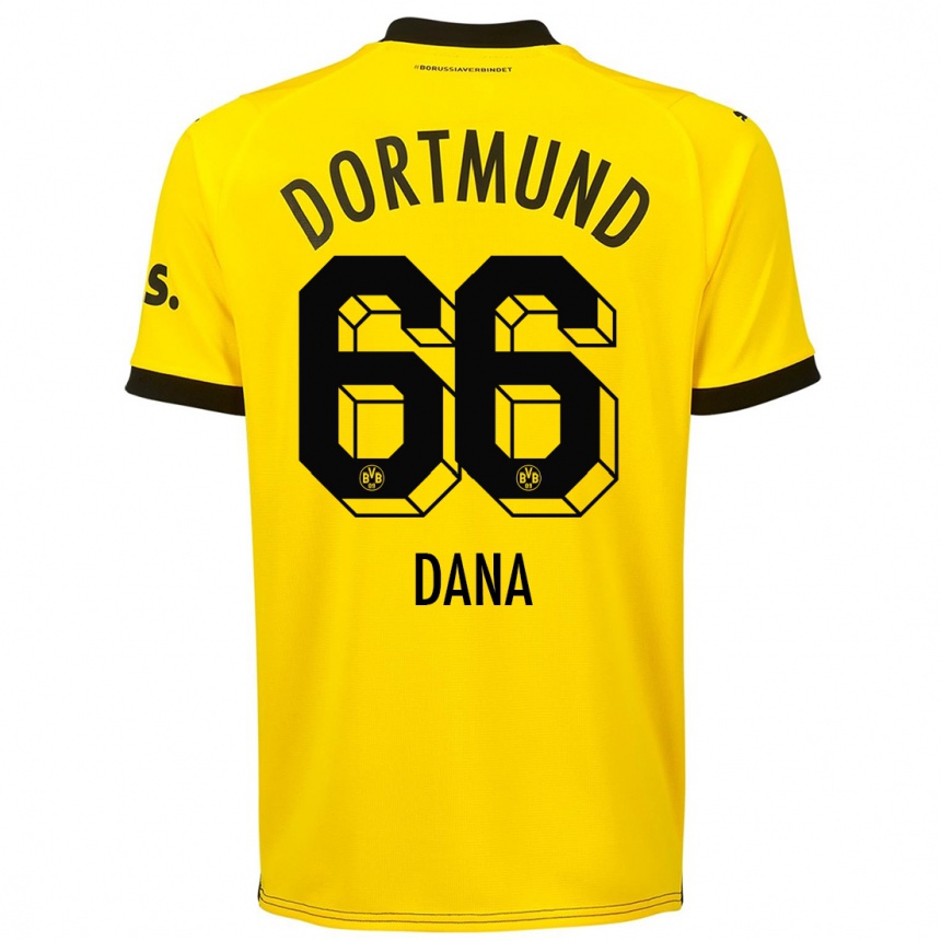 Hombre Fútbol Camiseta Bleckmann Dana #66 Amarillo 1ª Equipación 2023/24 Perú