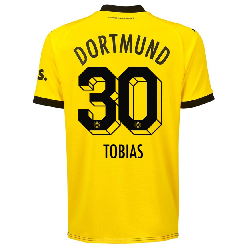 Hombre Fútbol Camiseta Vogt Tobias #30 Amarillo 1ª Equipación 2023/24 Perú