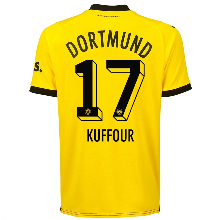 Hombre Fútbol Camiseta Lloyd-Addo Kuffour #17 Amarillo 1ª Equipación 2023/24 Perú