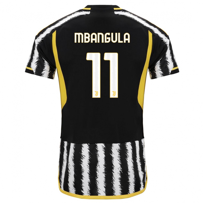 Hombre Fútbol Camiseta Samuel Mbangula #11 Blanco Negro 1ª Equipación 2023/24 Perú