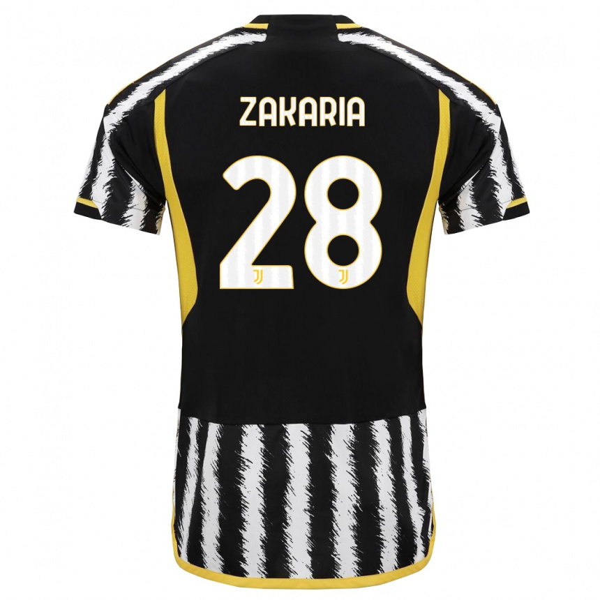 Hombre Fútbol Camiseta Denis Zakaria #28 Blanco Negro 1ª Equipación 2023/24 Perú