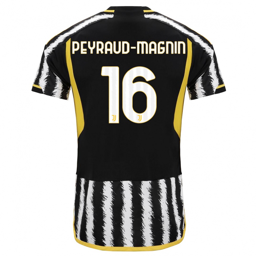 Hombre Fútbol Camiseta Pauline Peyraud-Magnin #16 Blanco Negro 1ª Equipación 2023/24 Perú