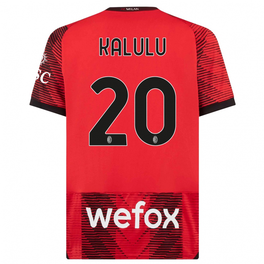 Hombre Fútbol Camiseta Pierre Kalulu #20 Negro Rojo 1ª Equipación 2023/24 Perú